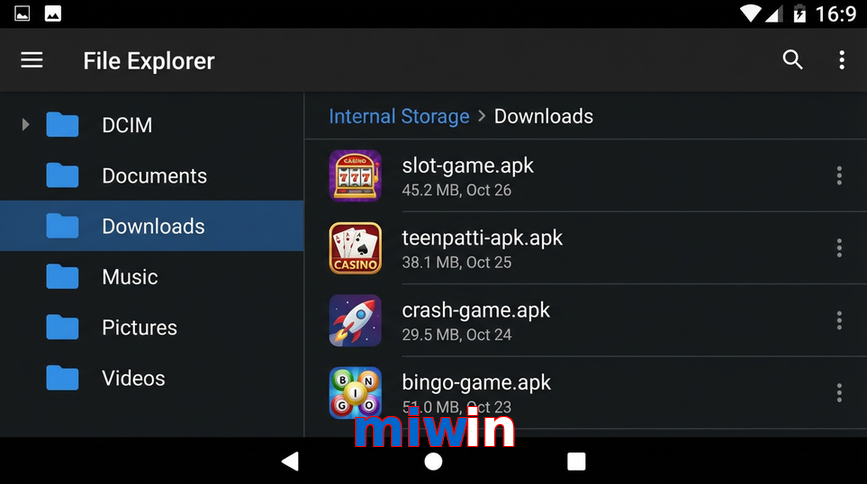 Main screen of Miwin gameapk page for PK players