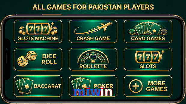 Main screen of Miwin games page for PK players